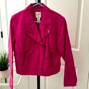 Pink faux leather jacket